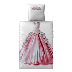CelinaTex Fashion Fun pościel dziecięca 135 x 200 cm 2-częściowa bawełniana poszwa na kołdrę Aurora księżniczka różowo-biała - Pościel dla dzieci - miniaturka - grafika 1