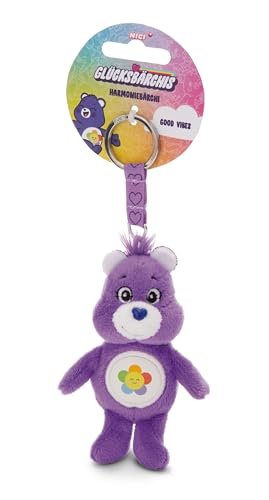 Breloczek Miś Szczęścia - Miś Harmonijny 10cm fioletowy - Pluszowy towarzysz przytulanka zwierzęca z kółkiem na klucze do smyczy, torby albo plecaka