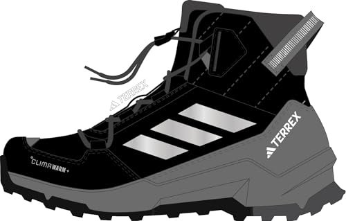 adidas Uniseks - dzieci Terrex AX4R Mid CLIMAWARM+ Hiking Shoes Kids, core black/matte silver/grey six, 35 EU