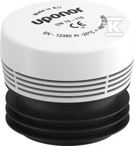 Napowietrzacz HypAIR 70-110 do rur kanalizacji wewnętrznej DN 70, 75, 90, 100, 110mm, kolor biały - Łączniki, trójniki, kształtki - miniaturka - grafika 1
