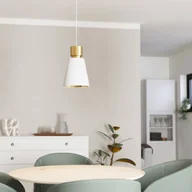 Lampy sufitowe - Żyrandol Aglientina, mosiądz/biała, 1-punktowa - miniaturka - grafika 1