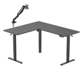 Biurka gamingowe - Silver Monkey Biurko elektryczne ECD-300 black + UM-600 sprężyna gazowa - miniaturka - grafika 1