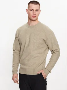 Calvin Klein Sweter K10K110401 Beżowy Regular Fit - Swetry męskie - miniaturka - grafika 1