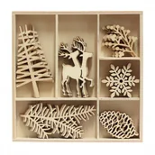 Pozostałe akcesoria dla plastyków - Galeria Papieru Ozdoby drewniane w pudełku Choinka/Renifer (30) - miniaturka - grafika 1