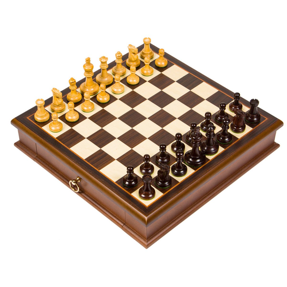 Szachy drewniane 32×32 cm + figury Classico, palisander, Włochy