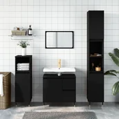 Toaletki - vidaXL Szafka łazienkowa, czarna, 65x33x60 cm, materiał drewnopochodny - miniaturka - grafika 1