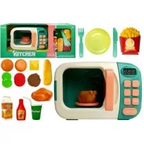 Lean Toys Kuchenka Mikrofalowa Obracająca się Zielona - Zabawki AGD - miniaturka - grafika 1