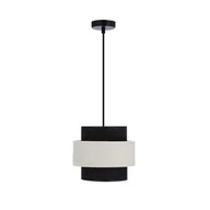 Lampy sufitowe - Żyrandol na lince BENTA 1xE27/40W/230V czarne/kremowy - miniaturka - grafika 1