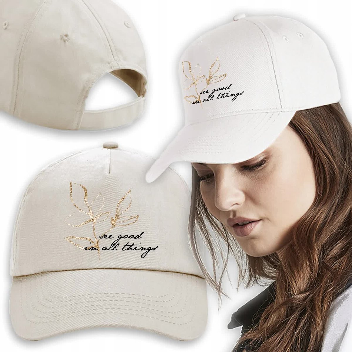 Czapka Beż Daszek Na Wiosnę GOOD IN ALL THINGS Wz