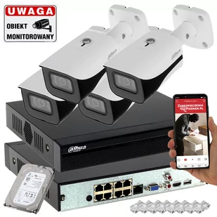 Monitoring z funkcją rozpoznawania twarzy Dahua 5MPx IPC-HFW5541E-SE-0360B Starlight WizMind - Zestawy do monitoringu - miniaturka - grafika 1