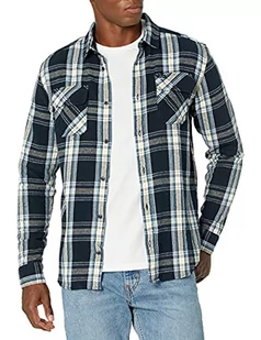 RVCA Męska koszula flanelowa z długim rękawem i guzikami, Rvca L/S Flanelowy/Granatowy Morski, XL - Koszule męskie - miniaturka - grafika 1