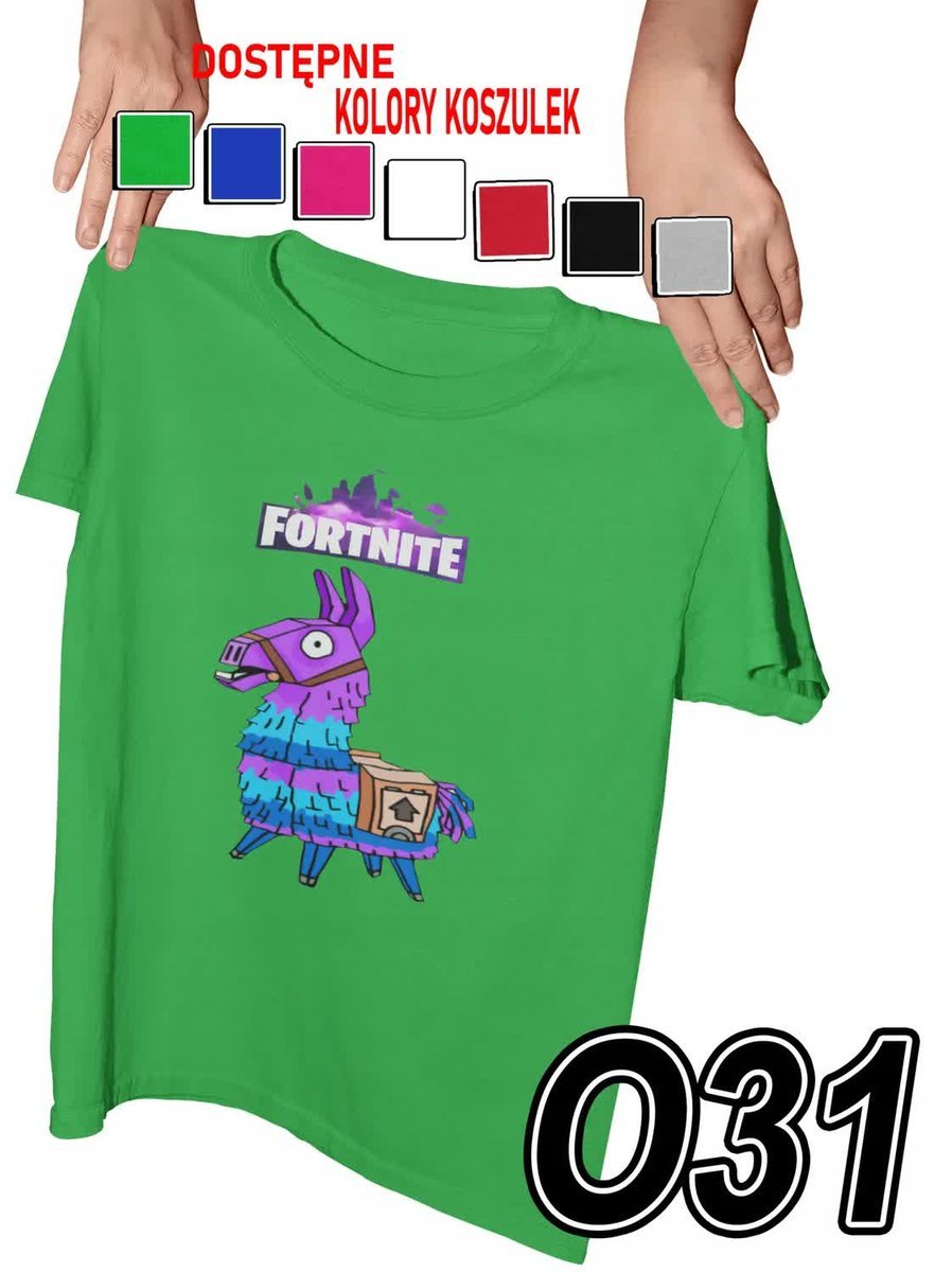 Koszulka Dziecięca Z Nadrukiem Znane Gry Fortnait Lama Gierki - L 146-152