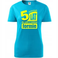 Koszulki i topy damskie - Damska Koszulka z Nadrukiem 50 lat ale nadal w świetnej formie na Prezent turkusowy XXL - miniaturka - grafika 1