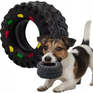 Zabawki dla psów - Gumowa OPONA do APORTOWANIA Zabawka PISZCZĄCA dla PSA piłka SPACER trening - miniaturka - grafika 1