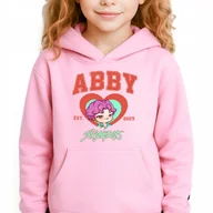 Bluzy dla dziewczynek - Bluza Dziecięca Różowa Z Kapturem ABBY SAJABOYS Muzyka Wzory Rozmiar 164 cm - miniaturka - grafika 1