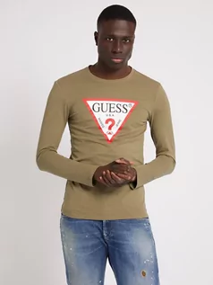 Koszulki męskie - GUESS T-Shirt Z Trójkątnym Logo 7624302700234 - grafika 1