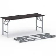 Stoły i stoliki do biura - B2B Partner Stół konferencyjny FAST READY z srebrnoszarym stelażem, 1700 x 500 x 750 mm, wenge 499253 - miniaturka - grafika 1