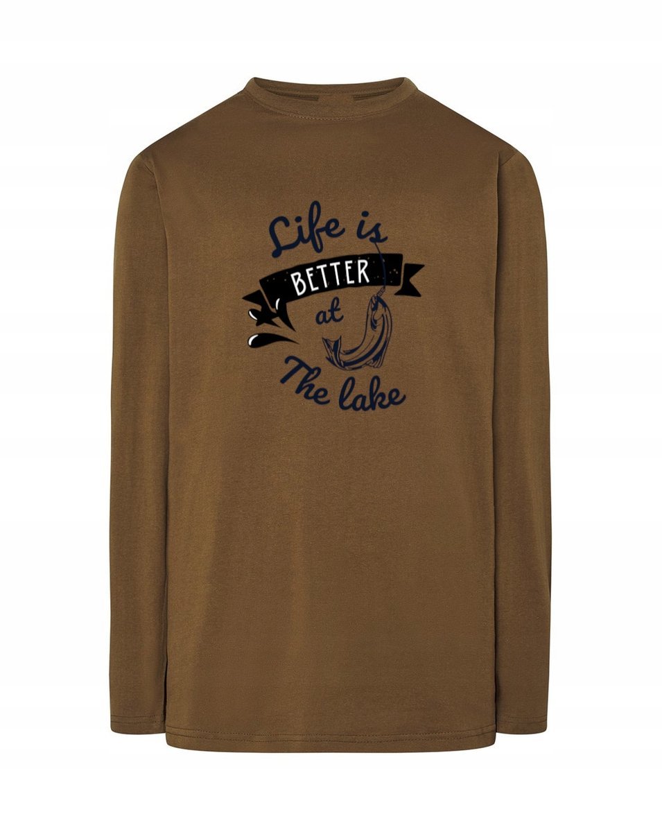 Longsleeve męski nadruk Life at LAKE r.XS