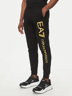 EA7 Emporio Armani Spodnie dresowe 7M000571 AF13512 MC004 Czarny Regular Fit - Spodnie sportowe męskie - miniaturka - grafika 1
