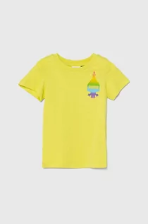 Koszulki dla dziewczynek - Puma t-shirt bawełniany dziecięcy PUMA X TROLLS Tee kolor zielony wzorzysty - grafika 1