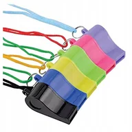 Piłka nożna - Gwizdek plastikowy mały ze sznurkiem 90 dB czarny - miniaturka - grafika 1