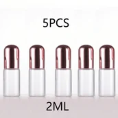 Pozostałe akcesoria kosmetyczne - TEMU Zestaw 5 sztuk butelek ze szklanego rolowania w kolorze różowego złota o pojemności 2/3 ml, Przezroczyste butelki do olejków eterycznych, perfum - miniaturka - grafika 1