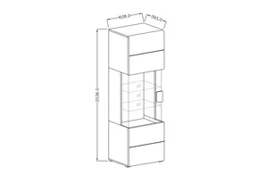 Witryna stojąca jednodrzwiowa Toledo 05 - biały połysk - Witryny Witryna stojąca jednodrzwiowa Toledo 05 - biały połysk - Witryny - miniaturka - grafika 2