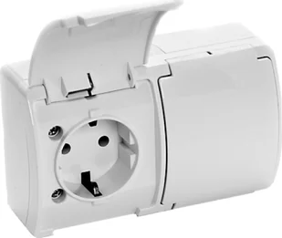 Orno Gniazdo podwójne 2x2P+Z Schuko AQUATIC, IP44, białe, 10 szt. - Gniazdka elektryczne - miniaturka - grafika 1