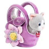 Maskotki i pluszaki - Trudi Kotek w fioletowej torebce z kwiatkiem (29729) - miniaturka - grafika 1