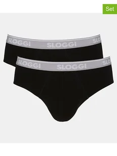 Sloggi Slipy (2 pary) w kolorze czarnym - Majtki męskie - miniaturka - grafika 1