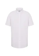 Koszule męskie - Seidensticker Męska koszula biznesowa - Regular Fit - nie wymaga prasowania - kołnierz Kent - krótki rękaw - 100% bawełna, biały (biały 1), 52 - miniaturka - grafika 1