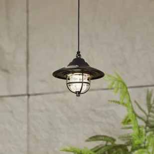 Lampa wisząca Lindby LED Ketil, czarna, zasilana bateryjnie - Lampy sufitowe - miniaturka - grafika 1