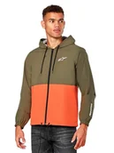 Kurtki męskie - Alpinestars Speeder Windbreaker Jacket męska kurtka sportowa, kurtka outdoorowa dla mężczyzn, wojskowa zieleń/pomarańczowa, S - miniaturka - grafika 1
