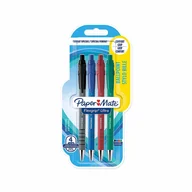 Długopisy - Papermate Flexgrip Ultra Czarny, Niebieski, Zielony, Czerwony Przyciskany długopis Średni 4 szt. - miniaturka - grafika 1