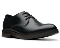 Półbuty męskie - Clarks Paulson Plain [Black Leather] - Rozmiar 42 - miniaturka - grafika 1