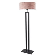 Lampy stojące - Lysne, Lampa podłogowa vintage z welurowym abażurem Kalifornia Velur, Różowy - miniaturka - grafika 1