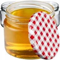 Pojemniki kuchenne - Słoiki Sonka 330ml 10 szt. 82mm + wieczka "Czerwona Krata" - miniaturka - grafika 1