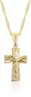 Biżuteria religijna - Srebrny pozłacany łańcuszek z krzyżykiem - miniaturka - grafika 1