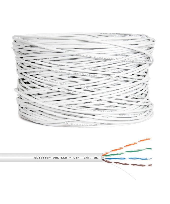 Vultech SC13002-305 Kabel sieciowy biały 305 m Cat5e U/UTP (UTP)