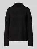 Swetry damskie - Sweter z dzianiny o luźnym kroju z półgolfem model ‘TULLE’ - miniaturka - grafika 1