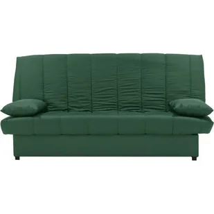 Sofa rozkładana 3-osobowa - 100% zielonej tkaniny bawełnianej - Styl współczesny - dł. 190 x gł. 92 cm - MILA - Sofy i kanapy - miniaturka - grafika 1