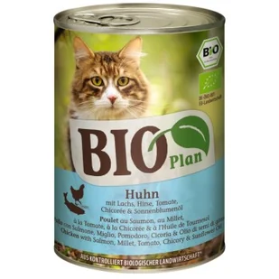 BIOPlan Adult Kurczak z łososiem, proso, pomidory, cykoria i olej słonecznikowy 24x400 g - Mokra karma dla kotów - miniaturka - grafika 1