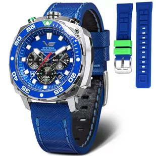 Zegarek Zegarek Vostok Europe Systema Periodicum Hydrogen niebieski VK67-650A720 - Zegarki męskie - miniaturka - grafika 1