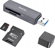 Czytniki kart pamięci - Czytnik Hoco HOCO czytnik kart pamięci 2w1 USB A 3.0 HB45 szary - miniaturka - grafika 1
