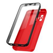 Etui i futerały do telefonów - Etui 360° do Xiaomi Redmi Note 10 / 10s Elastyczny przód i sztywny tył – czerwony - miniaturka - grafika 1