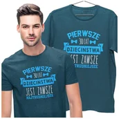 Gadżety dla niej i dla niego - Koszulka na urodziny prezent 30 lat na trzydziestkę Pierwsze 30 lat dzieciństwa jest zawsze najtrudniejsze - miniaturka - grafika 1