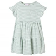 Sukienki - Sukienka dziecięca z falbankowymi rękawkami, miętowa, 92 - miniaturka - grafika 1