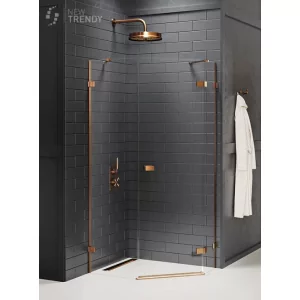 New Trendy Kabina pięciokątna 100x80 EXK-3826 Avexa Copper Brushed EXK-3826 - Kabiny prysznicowe - miniaturka - grafika 2