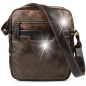 Torby męskie - Beltimore torba męska na ramię skórzana brązowa - miniaturka - grafika 1