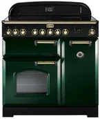 Kuchenki elektryczne - Kuchnia z płytą ceramiczną FALCON Classic Deluxe 90 Butelkowa zieleń mosiądz - miniaturka - grafika 1